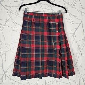 Bonda Nova Scotia VTG Red Plaid Tartan Wool Pleated Kilt Skirt
